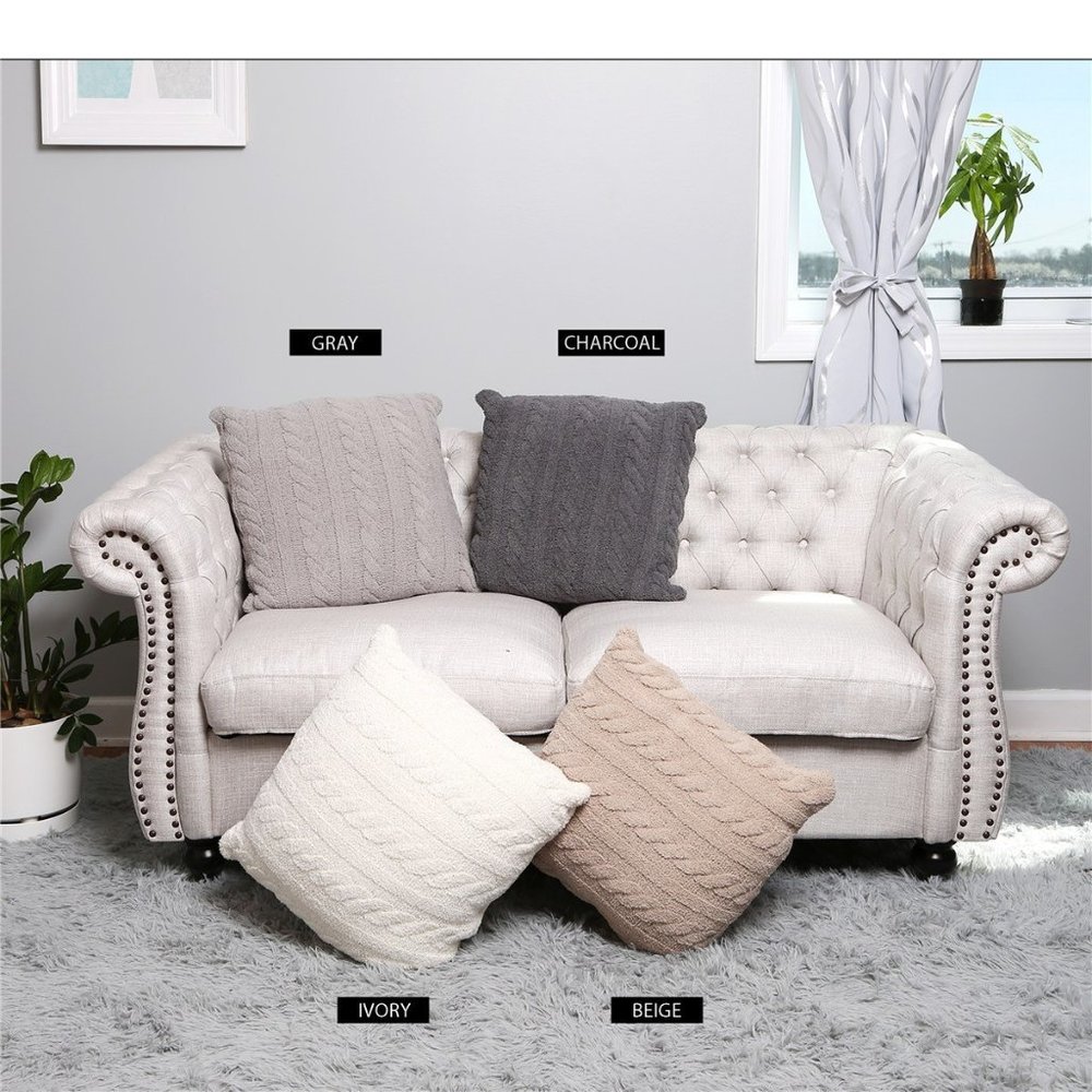 P/S Solid Cable Knit Patterned Cushion Cover! Luxury Soft Couch Pillow·ComfyLuxe
